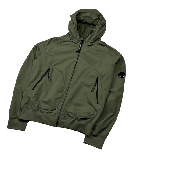 CP Company Olive Pro Tek Hooded Jacket - Medium