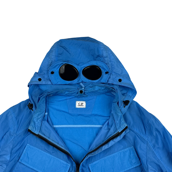 CP Company Baby Blue Chrome Hooded Goggle Jacket - XL