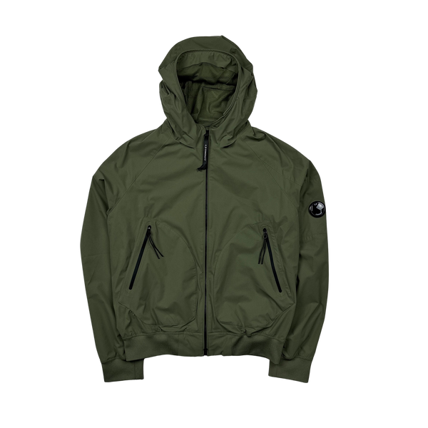 CP Company Olive Pro Tek Hooded Jacket - Medium