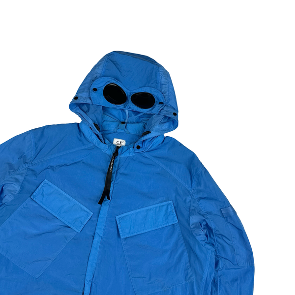 CP Company Baby Blue Chrome Hooded Goggle Jacket - XL