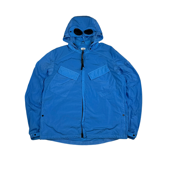 CP Company Baby Blue Chrome Hooded Goggle Jacket - XL