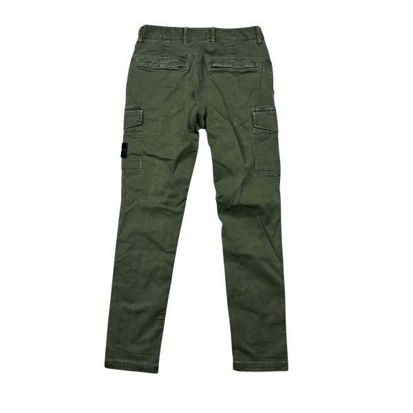 Stone Island 2021 Green Slim Fit Cargo Trousers - 28"