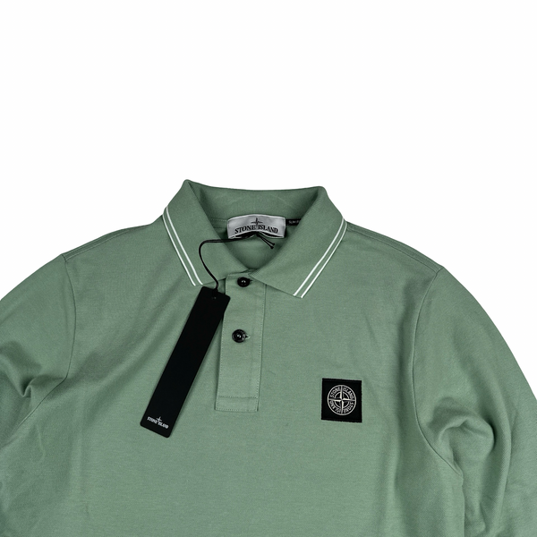 Stone Island 2022 Green Polo Longsleeve Shirt - Small