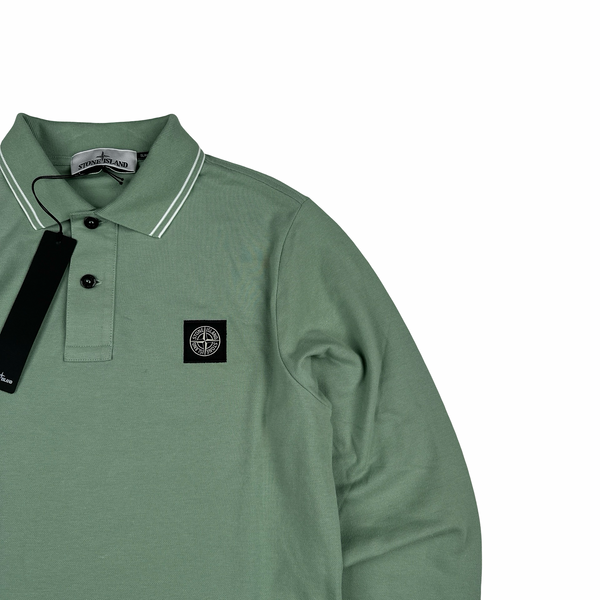 Stone Island 2022 Green Polo Longsleeve Shirt - Small