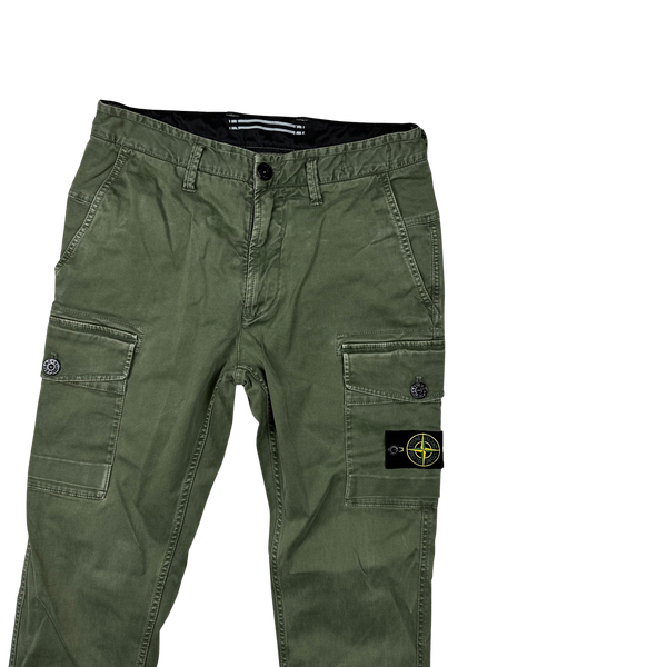 Stone Island 2021 Green Slim Fit Cargo Trousers - 28"