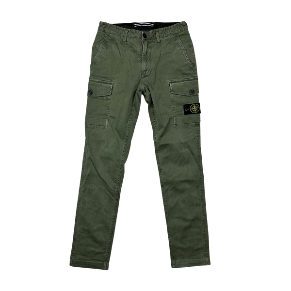 Stone Island 2021 Green Slim Fit Cargo Trousers - 28"