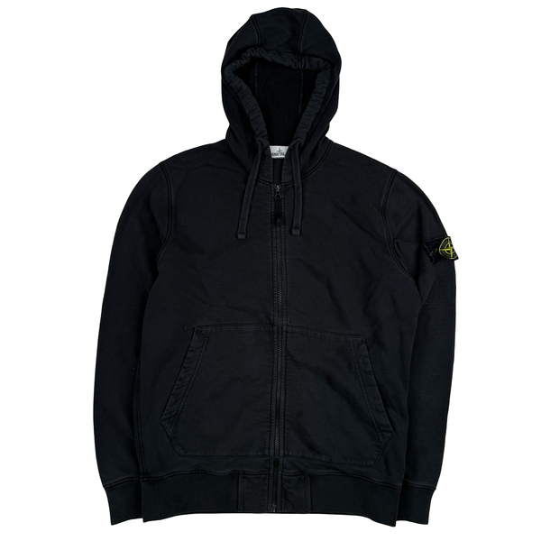 Stone Island 2020 Black Zipped Cotton Hoodie - Large