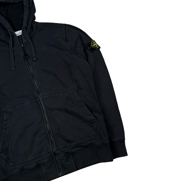 Stone Island 2020 Black Zipped Cotton Hoodie - Large