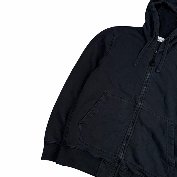 Stone Island 2020 Black Zipped Cotton Hoodie - Large