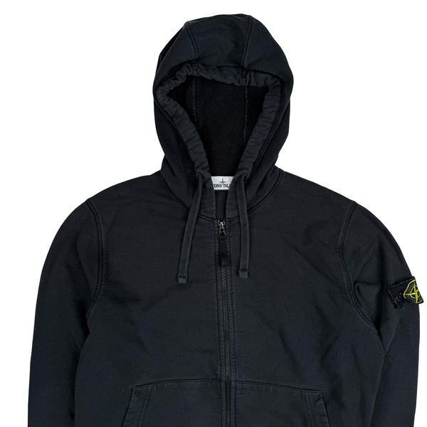 Stone Island 2020 Black Zipped Cotton Hoodie - Large