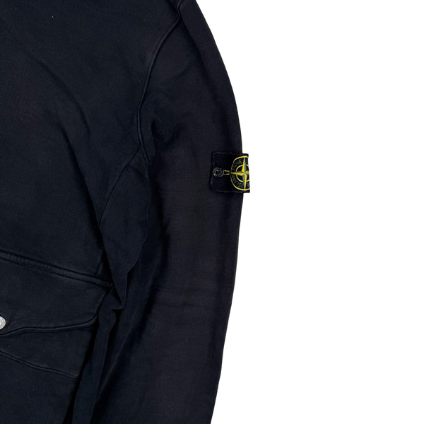 Stone Island 2020 Black Zipped Cotton Hoodie - Large