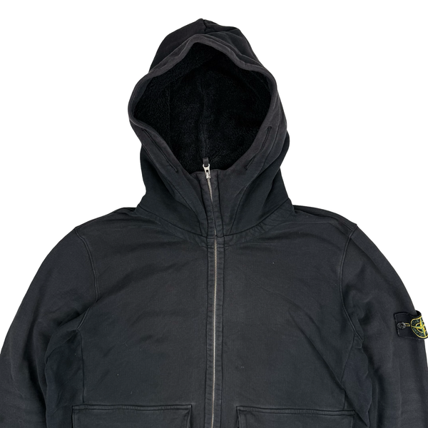Stone Island 2009 Grey Cotton Full Zipped Hoodie - XXL