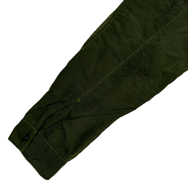 Stone Island 2020 Green Striped Nylon Metal Pullover Jacket - Large