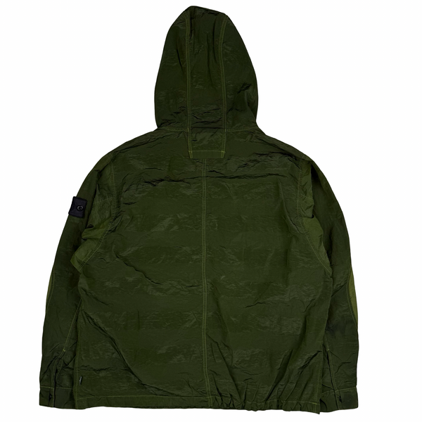 Stone Island 2020 Green Striped Nylon Metal Pullover Jacket - Large