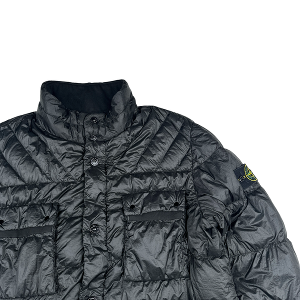 Stone Island 2012 Black Garment Dyed Puffer Jacket - 3XL