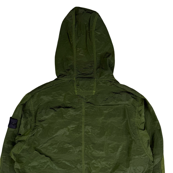Stone Island 2020 Green Striped Nylon Metal Pullover Jacket - Large