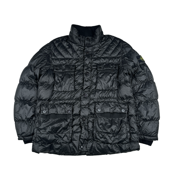 Stone Island 2012 Black Garment Dyed Puffer Jacket - 3XL