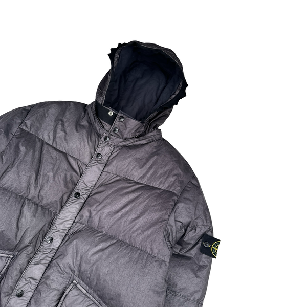 Stone Island 2003 Vintage Down Filled Navy Nylon Jacket - Large