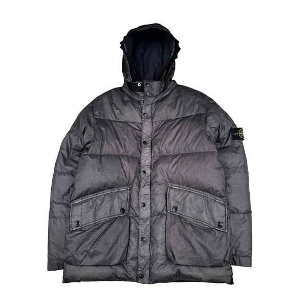 Stone Island 2003 Vintage Down Filled Navy Nylon Jacket - Large