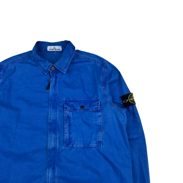 Stone Island 2017 Blue Zipped Front Pocket Overshirt - XL