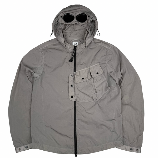 CP Company Silver Grey Chrome R Goggle Jacket - Small
