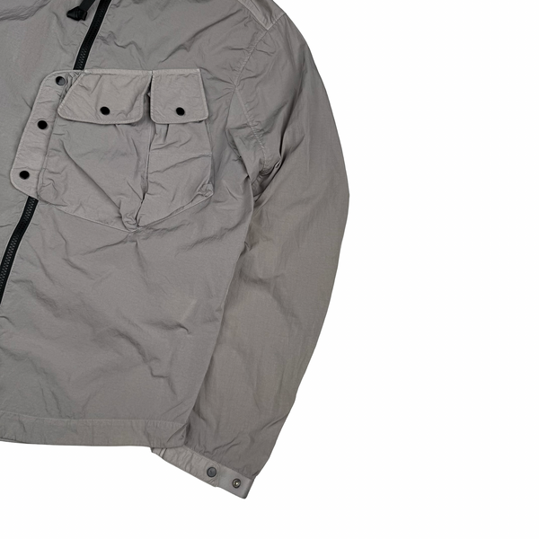 CP Company Silver Grey Chrome R Goggle Jacket - Small