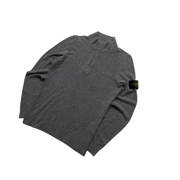 Stone Island 2018 Grey Wool Pullover Jumper - Small