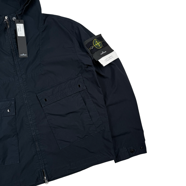 Stone Island Navy 2026 Light Compact Touch Poly-TC Hooded Jacket - Medium