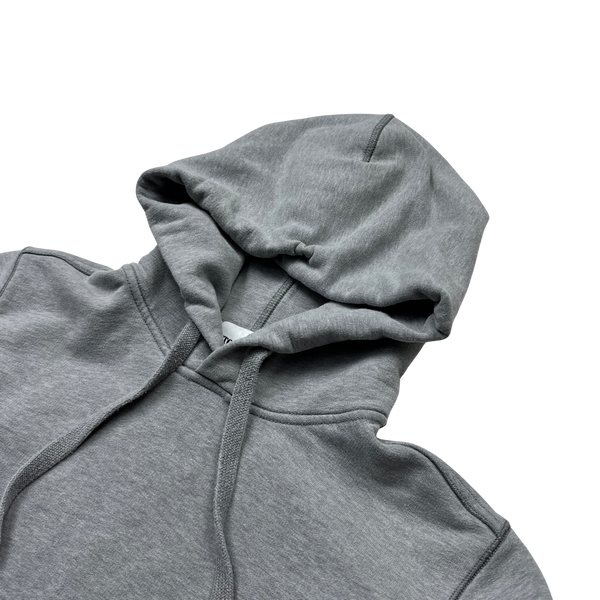 Stone Island Light Grey Cotton Pullover Hoodie - Medium