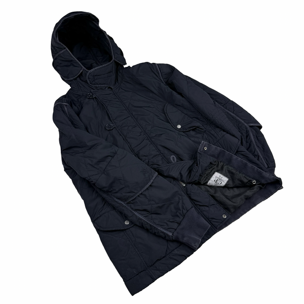 CP Company Navy 2009 Nylon Riot Mask Insulated Diamond Quilt Jacket - XL