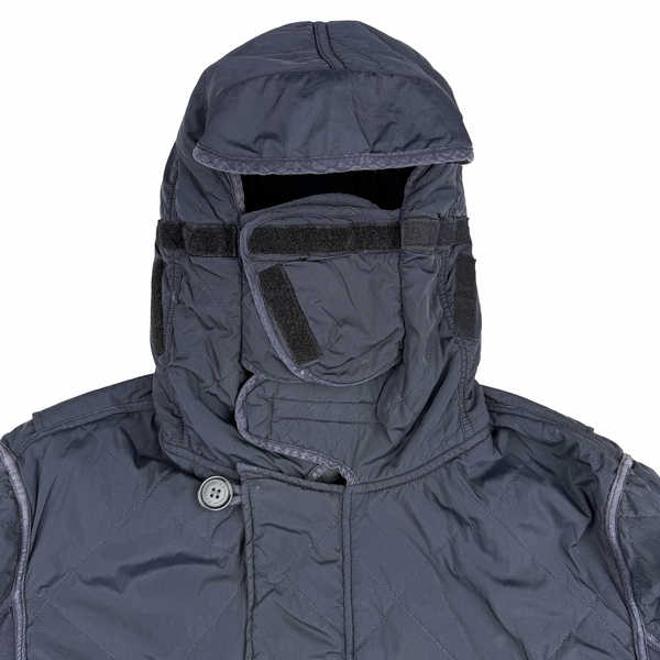 CP Company Navy 2009 Nylon Riot Mask Insulated Diamond Quilt Jacket - XL