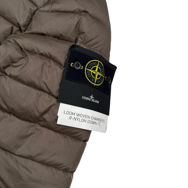 Stone Island 2024 Chocolate Loom Woven Chambers R Nylon Down-TC Puffer Jacket - Medium
