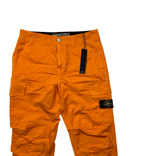 Stone Island 2023 Orange Regular Fit Cargo Twill TC Trousers - 34"