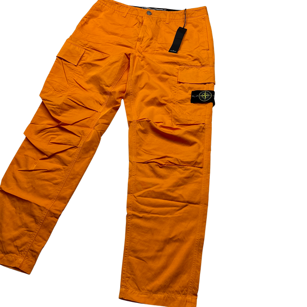 Stone Island 2023 Orange Regular Fit Cargo Twill TC Trousers - 34"