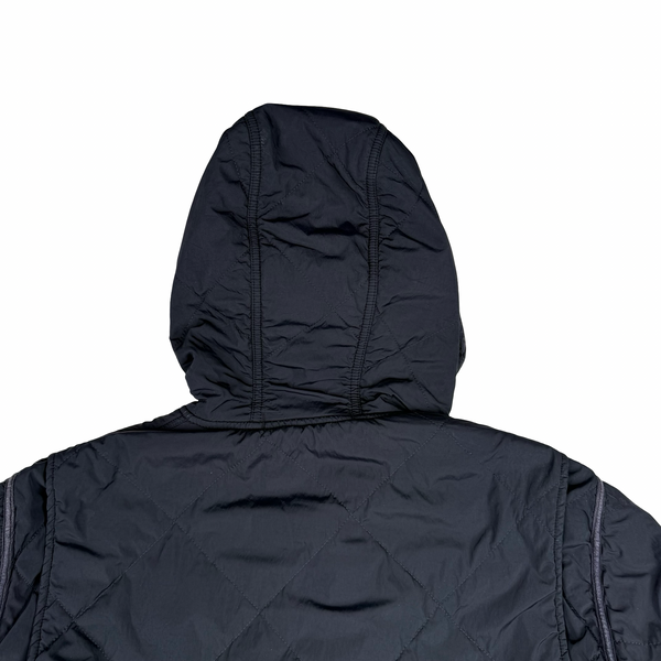 CP Company Navy 2009 Nylon Riot Mask Insulated Diamond Quilt Jacket - XL