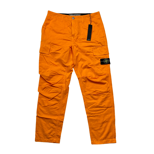 Stone Island 2023 Orange Regular Fit Cargo Twill TC Trousers - 34"