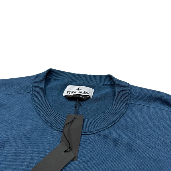 Stone Island 2023 Steel Blue Knitted Crewneck - XL