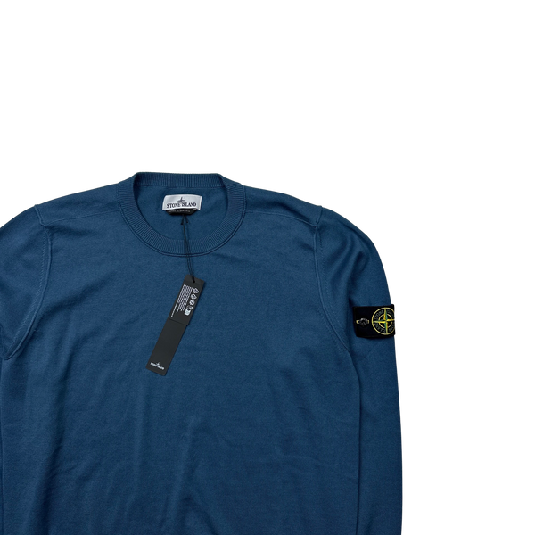 Stone Island 2023 Steel Blue Knitted Crewneck - XL