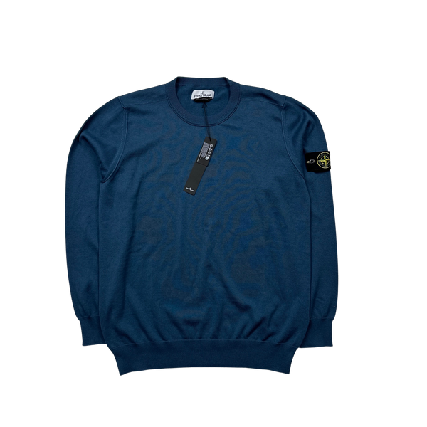 Stone Island 2023 Steel Blue Knitted Crewneck - XL
