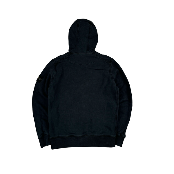 Stone Island 2021 Black Pullover Cotton Hoodie - Small