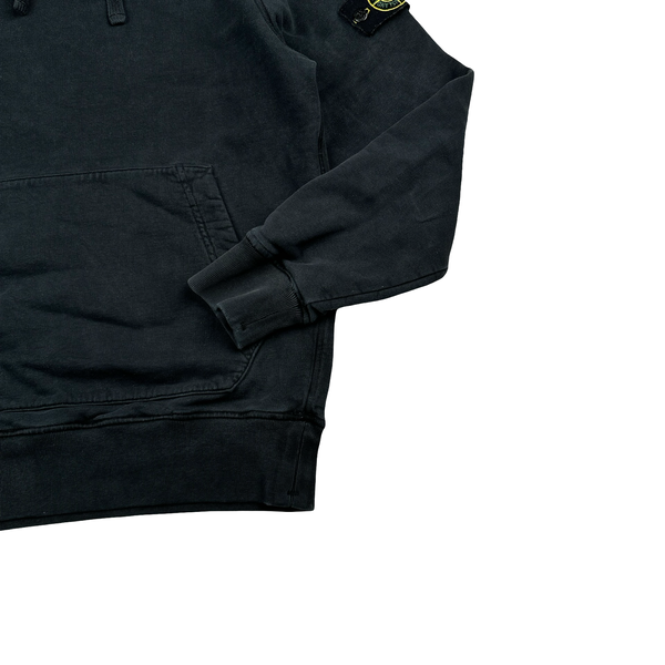 Stone Island 2021 Black Pullover Cotton Hoodie - Small