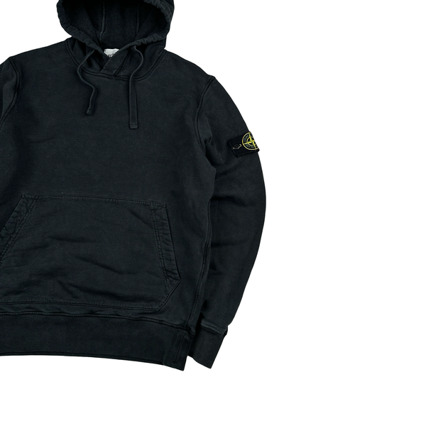 Stone Island 2021 Black Pullover Cotton Hoodie - Small