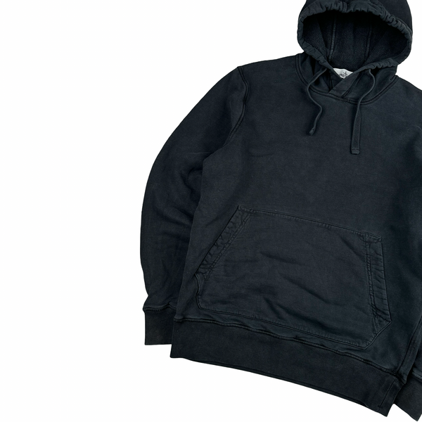 Stone Island 2021 Black Pullover Cotton Hoodie - Small