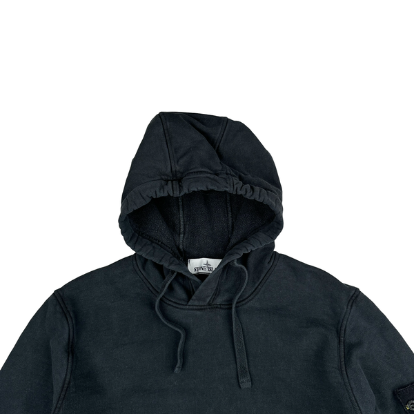Stone Island 2021 Black Pullover Cotton Hoodie - Small