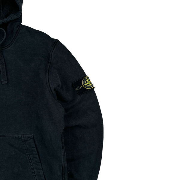 Stone Island 2021 Black Pullover Cotton Hoodie - Small