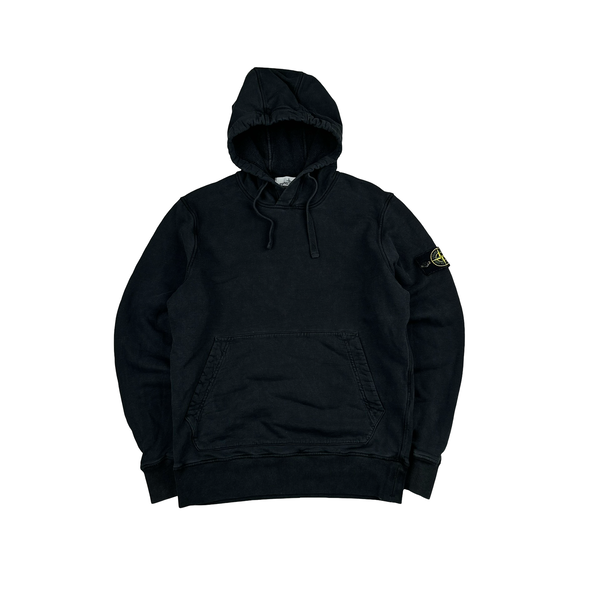 Stone Island 2021 Black Pullover Cotton Hoodie - Small
