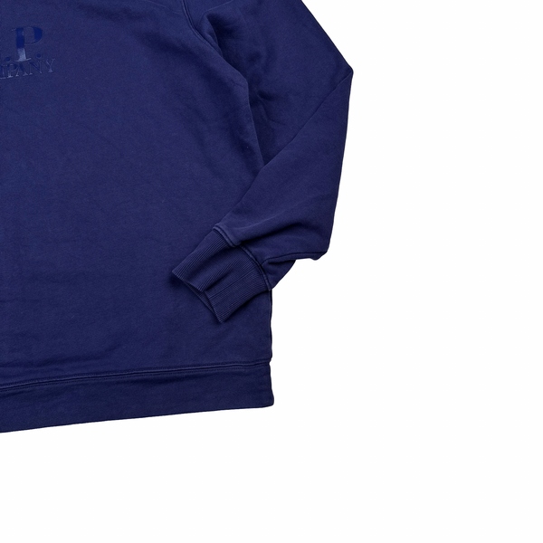 CP Company Spellout Cotton Purple Crewneck Jumper - Large