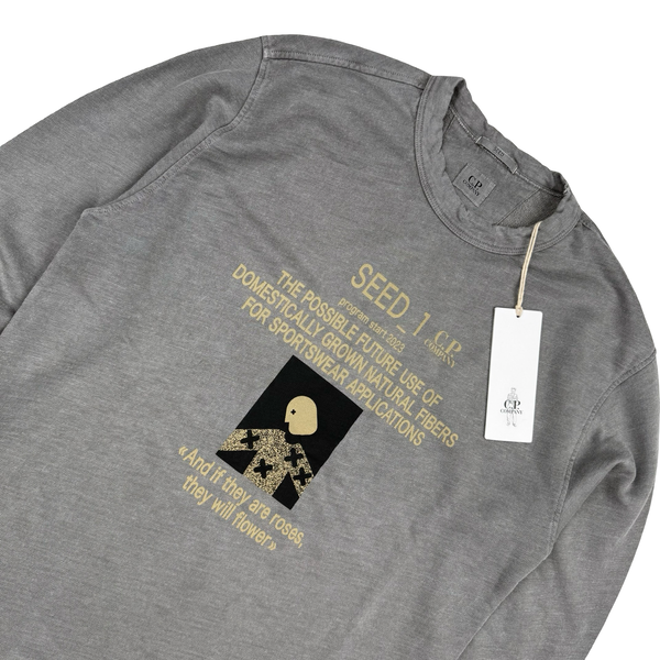 CP Company SEED_1 Grey Graphic Crewneck Sweatshirt - Small