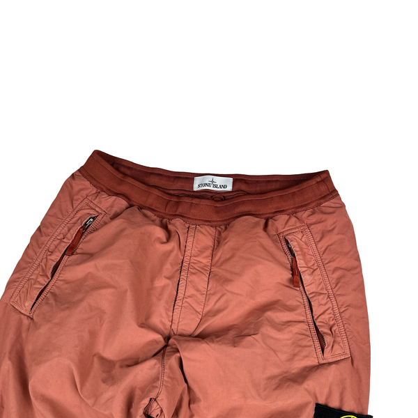 Stone Island 2019 Burnt Red Regular Fit David TC Light Fleece Pile Cargo Trousers - Medium