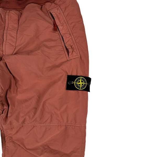 Stone Island 2019 Burnt Red Regular Fit David TC Light Fleece Pile Cargo Trousers - Medium